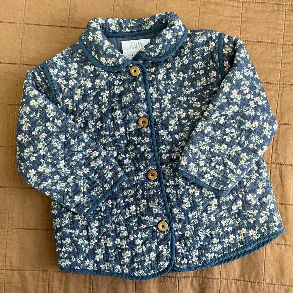 Zara Quilted Floral Jacket - 3-4Y